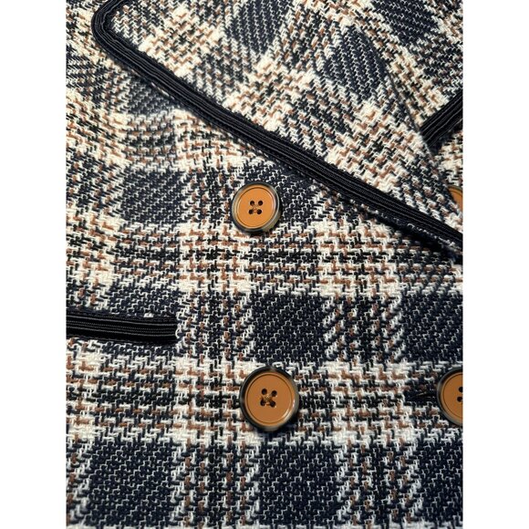 Veronica Beard Aise Plaid Seamed Cropped Tweed Jacket Size 4 – Designer Tailored - Picture 8 of 10